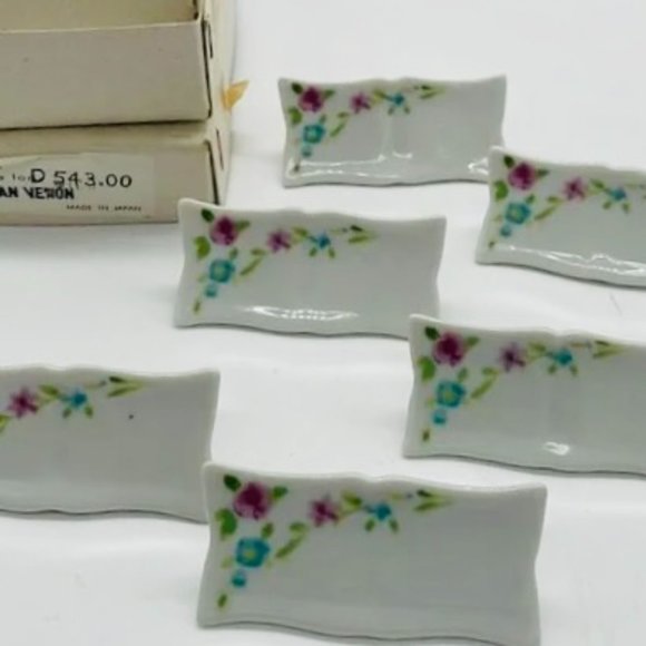 VINTAGE Lillian Vernon Set of 6 Floral Design Seating Place Card Holders EUC - Picture 2 of 7